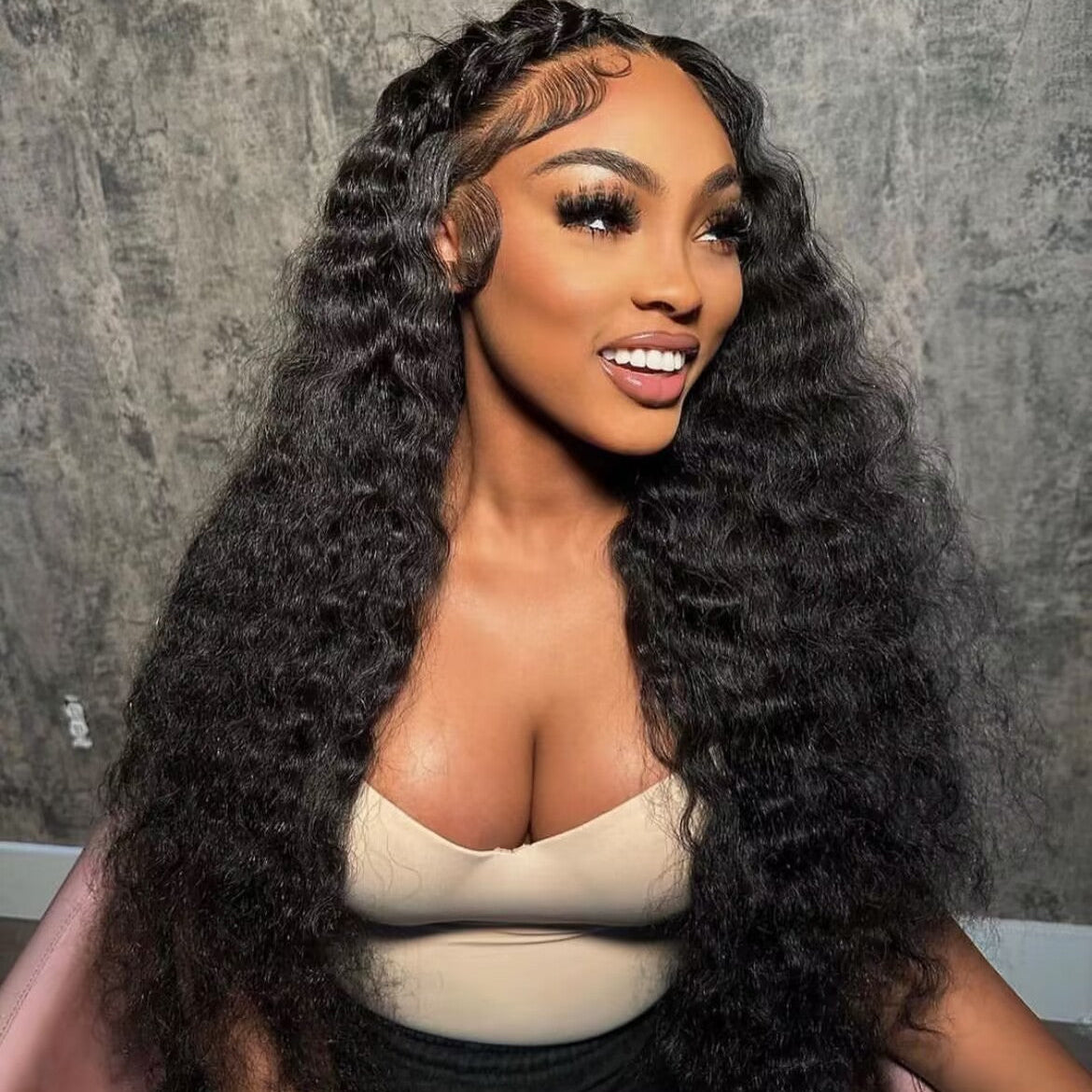 Virgin Hair Loose Deep Wave Wig 2x6 4x4 5x5 6x6 7x7 HD Closure Wig [Glueless Wig|Bleached Knots]