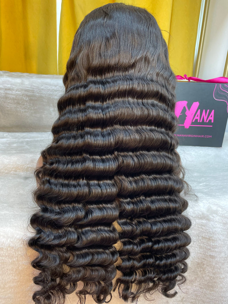 Virgin Hair Loose Deep Wave Wig 2x6 4x4 5x5 6x6 7x7 HD Closure Wig [Glueless Wig|Bleached Knots]