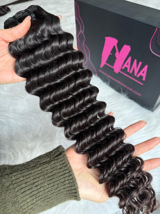 Raw Hair human hair Deep Wave Hair bundle deal 1 bundle/ 3 bundle /4 bundle