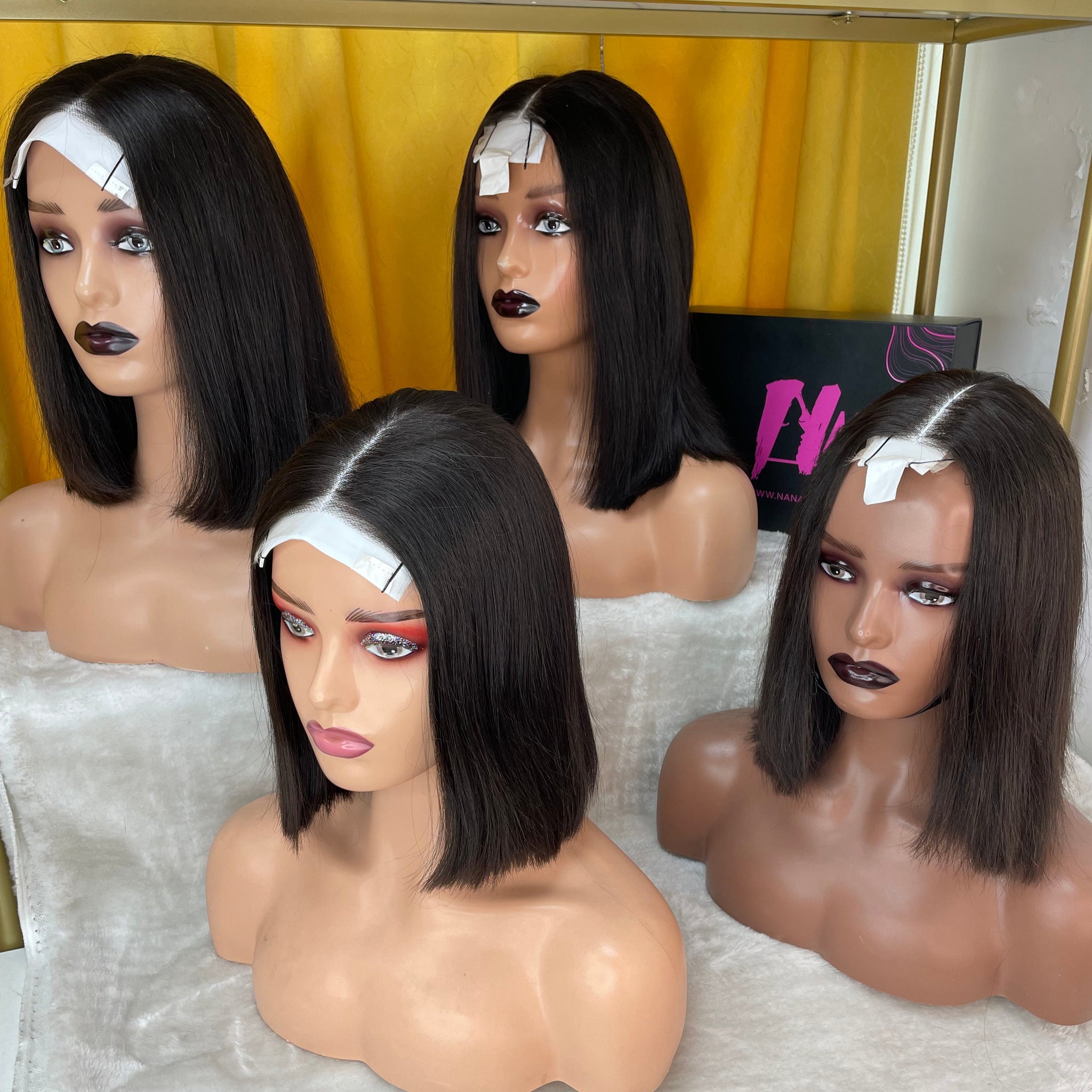 Raw Bob Wig Straight Closure Bob Wig Middle Part Transparent/HD Bob wig