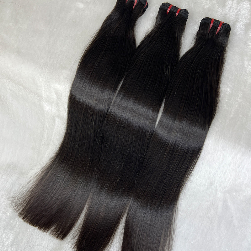 Raw hair Double Drawn Straight  Vietname human hair with HD Closure