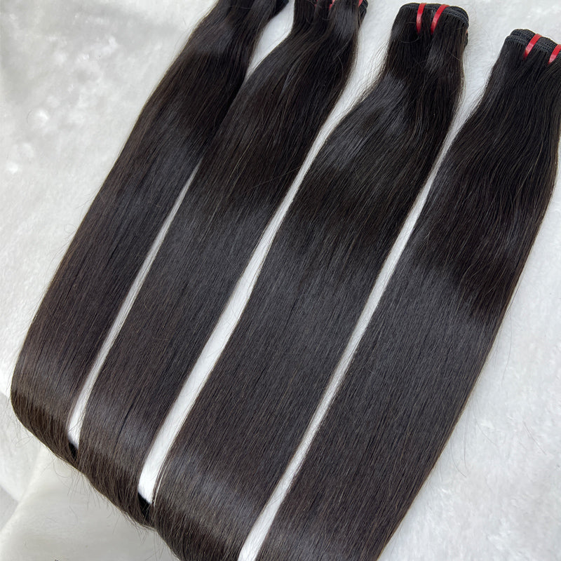 Raw hair Double Drawn Straight  Vietname human hair with HD Closure