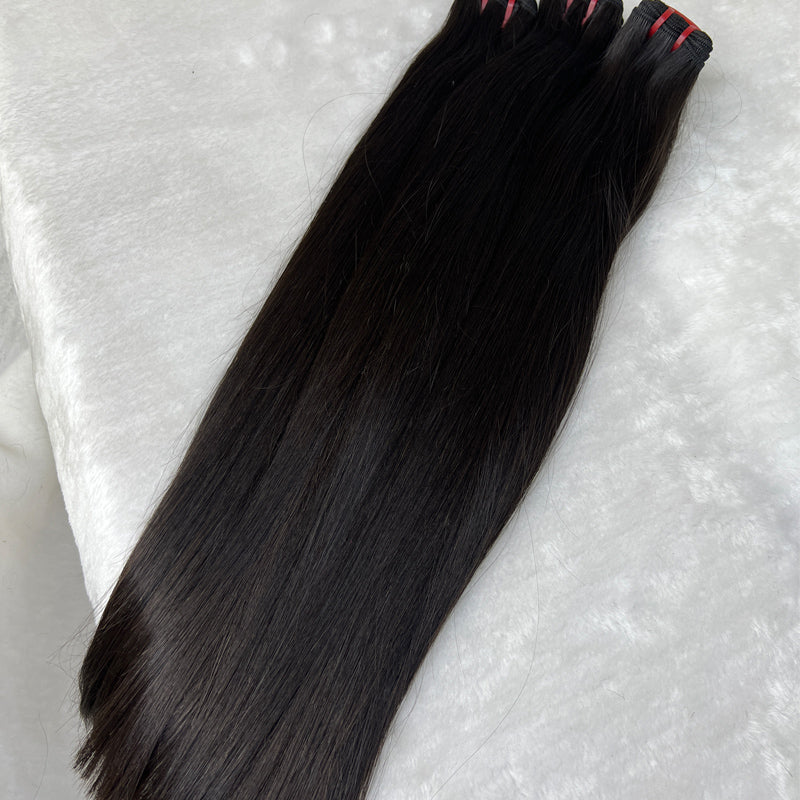 Raw hair Double Drawn Straight  Vietname human hair with HD Closure