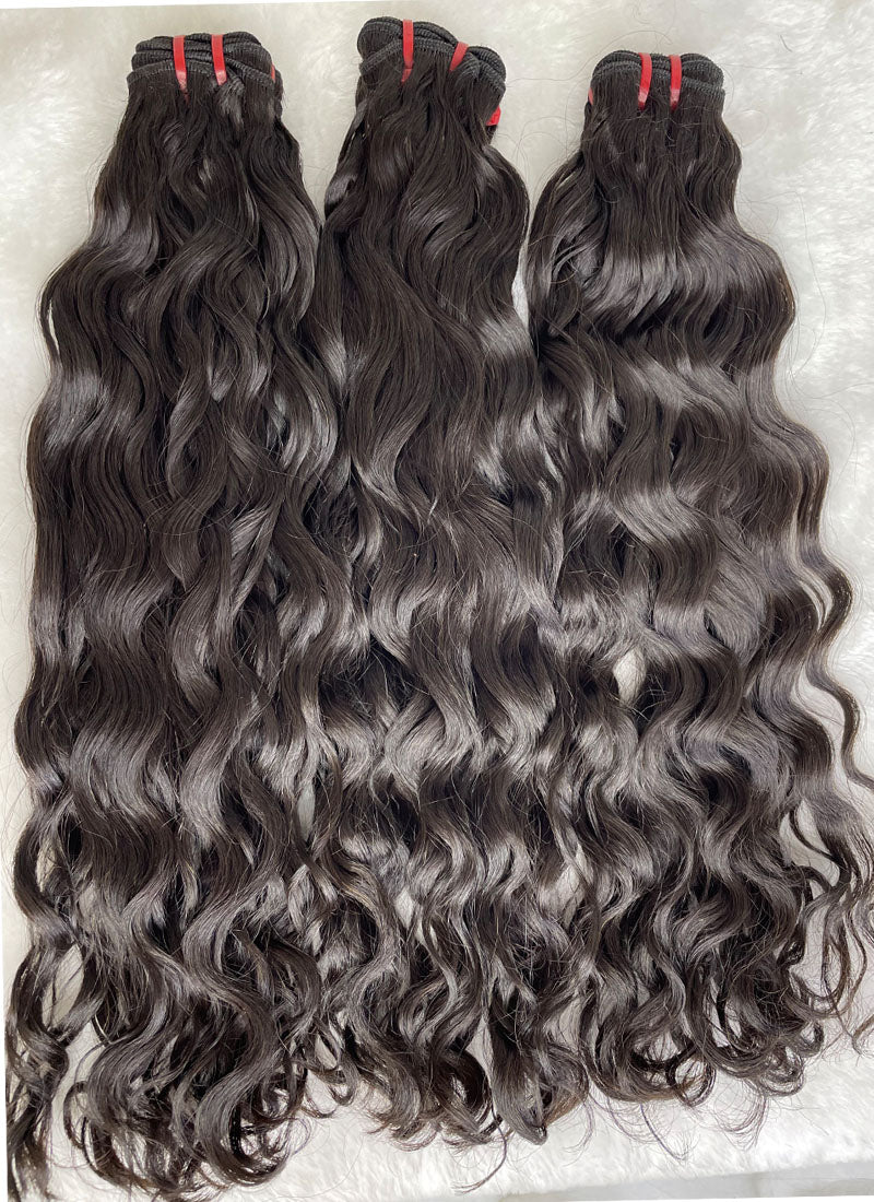 Double Drawn Indian Curly Raw Hair Bundles From One Donor human hair Lace closure