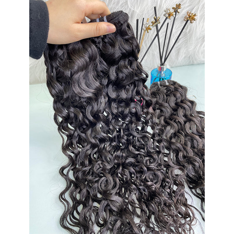 Raw human hair water wave hair bundle wholesale unprocessed bundle deal 1 bundle/ 3 bundle /4 bundle