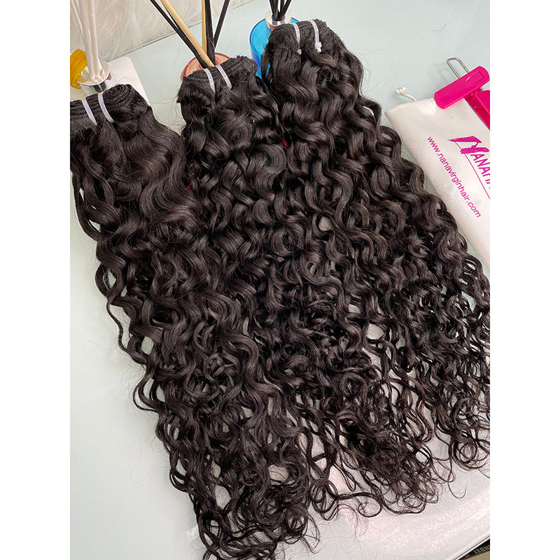 Raw human hair water wave hair bundle wholesale unprocessed bundle deal 1 bundle/ 3 bundle /4 bundle