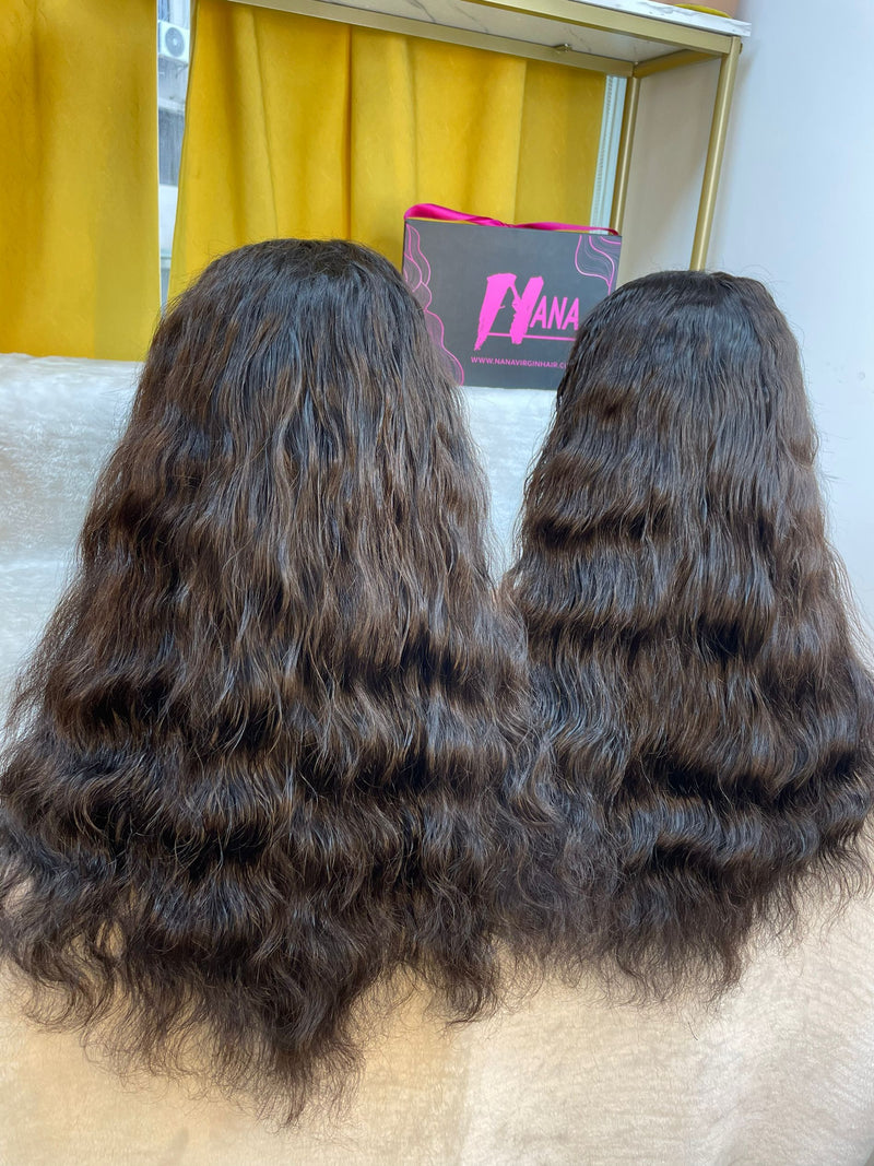 Vietnamese Raw Wavy Wig HD Closure/Frontal Wig 160%Density