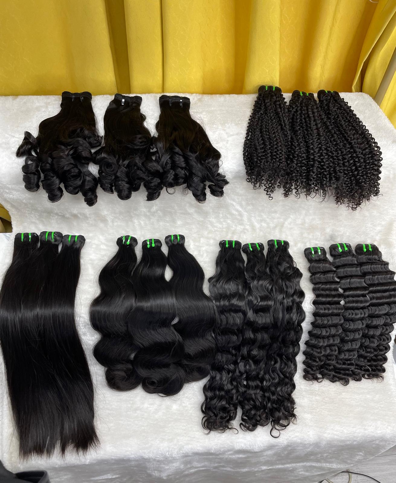 Double Drawn Virgin hair wholesale bundle deal 3 bundle