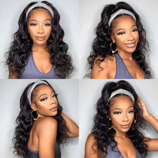 Virgin Hair Body Wave Wear And Go Headband Wigs No-Lace&No-Glue