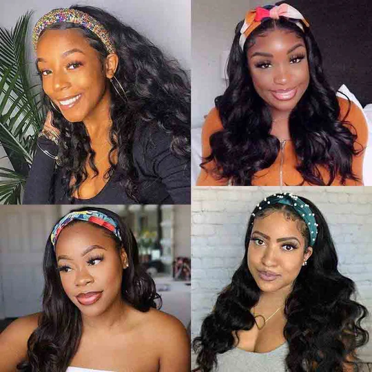 Virgin Hair Body Wave Wear And Go Headband Wigs No-Lace&No-Glue