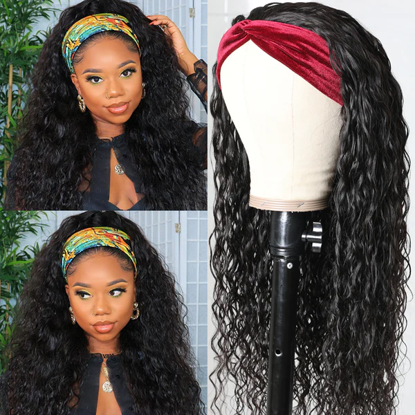 Virgin Hair Water Wave Wear And Go Headband Wigs No-Lace&No-Glue Natural Wave Wig