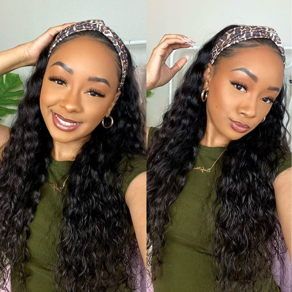 Virgin Hair Water Wave Wear And Go Headband Wigs No-Lace&No-Glue Natural Wave Wig