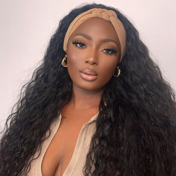 Virgin Hair Water Wave Wear And Go Headband Wigs No-Lace&No-Glue Natural Wave Wig