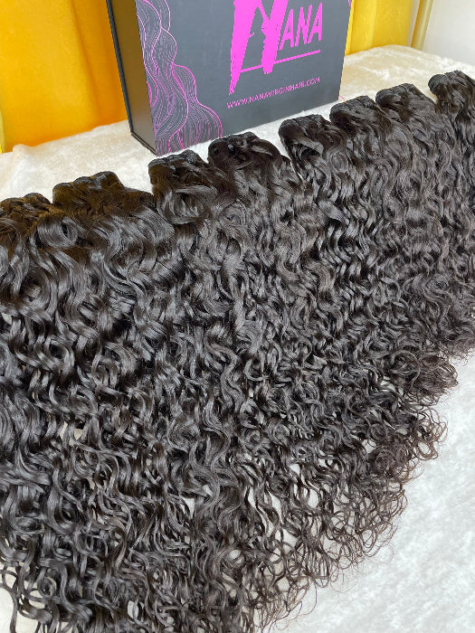 Raw human hair water wave hair bundle wholesale unprocessed bundle deal 1 bundle/ 3 bundle /4 bundle