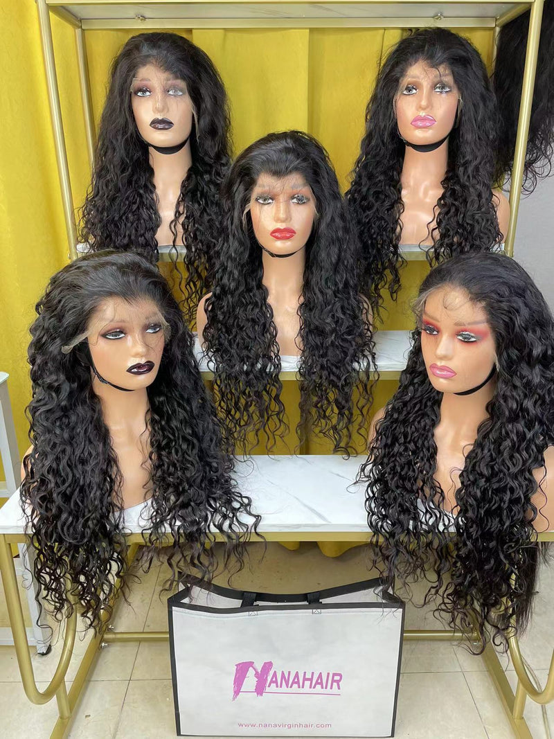 Virgin Hair Water Wave Wig 2x6 4x4 5x5 6x6 7x7 HD Closure Wig [Glueless Wig|Bleached Knots]