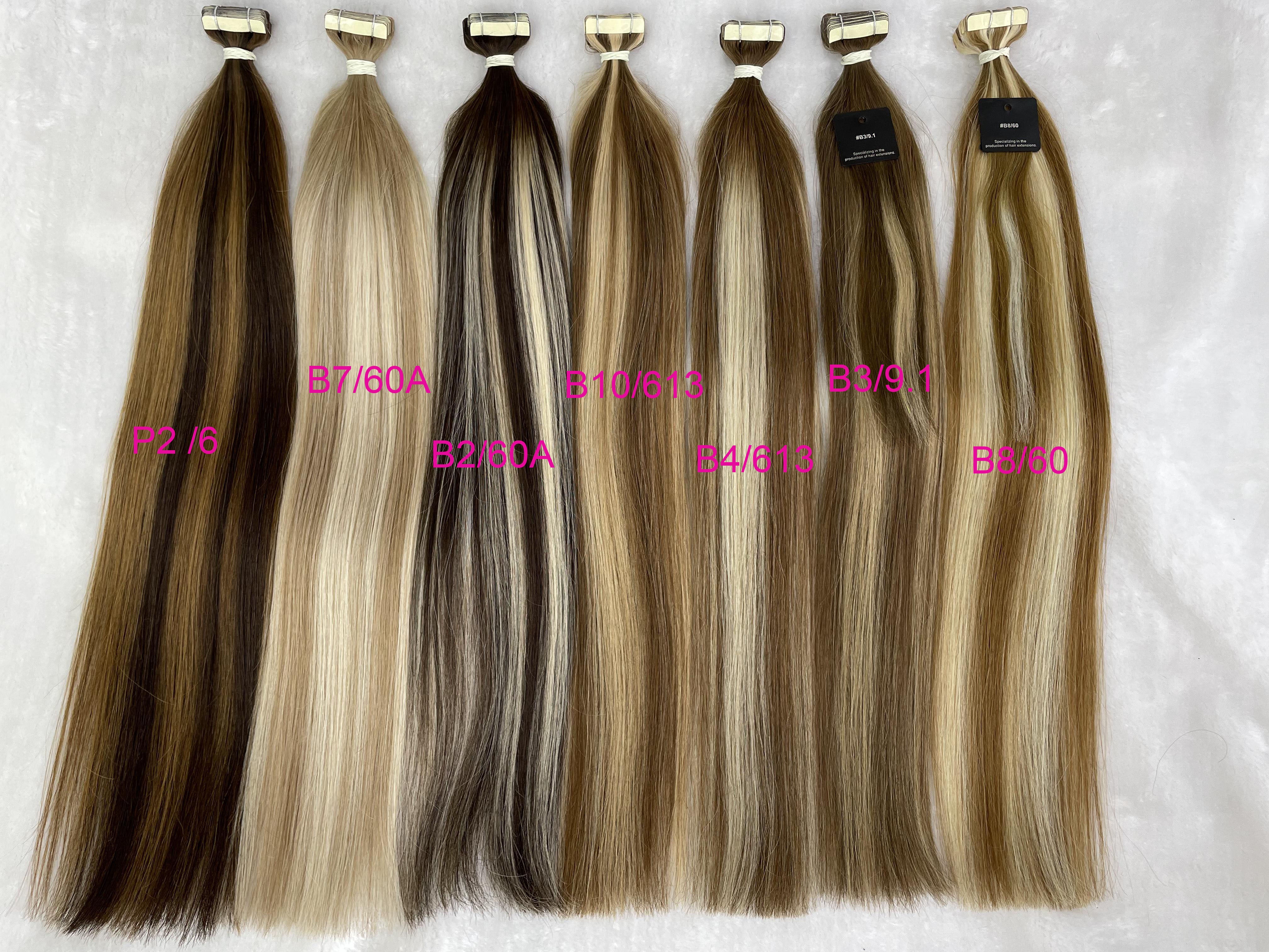 Wholesale Top grade raw hair colorful Tape In Extension